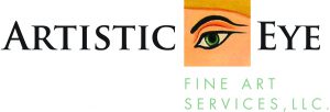 Logo that says Artistic Eye Fine Art Services with a graphic of an eye.